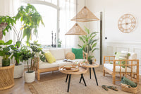 Wall Clock Roman Rattan/Metal Natural Small