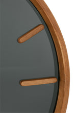 Afbeelding in Gallery-weergave laden, Wall Clock Round Wood/Glass Brown/Black Medium
