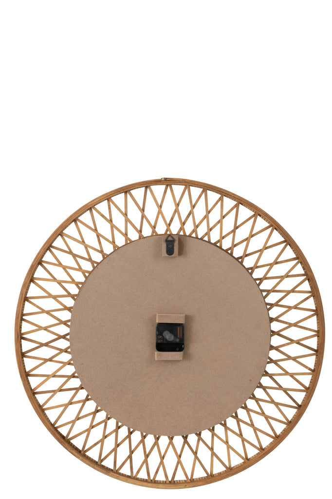 Wall Clock Wonder Rattan/Plywood Natural/White Large