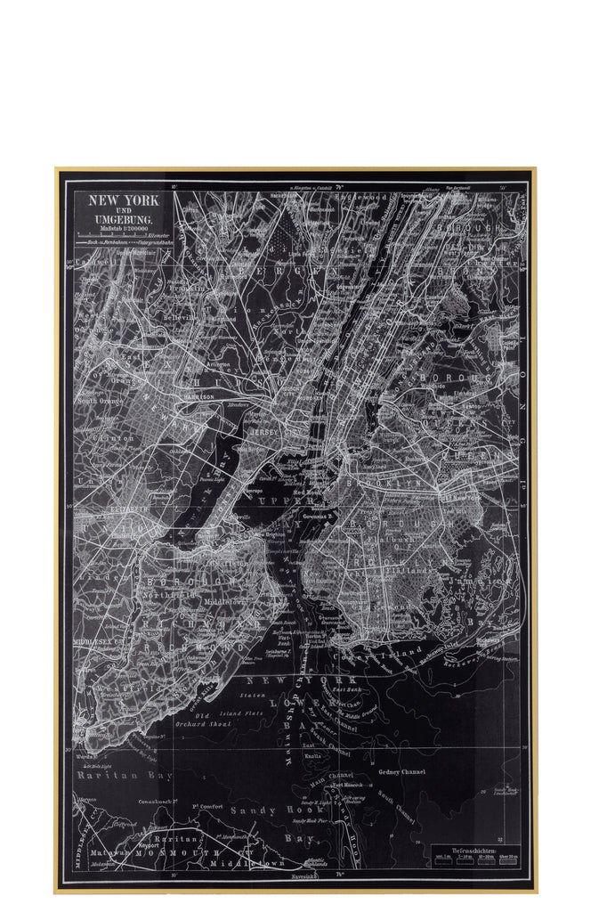 Wall Deco New York Glass/Aluminium Black