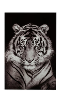 Wall Deco Tiger Tempered Glass Black/White