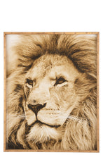 Afbeelding in Gallery-weergave laden, Wall Decoration Lion Wood/Glass Brown
