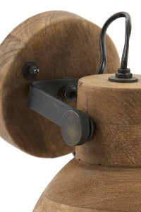 Wall lamp 21x17x19 cm ILANIO wood brown+matt black