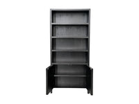 Wandkast met 4 vakken - 100x42x215 - Zwart - Teak veneer