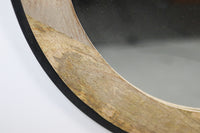 Wangspiegel rond - ø90x5 - Naturel/zwart - Teakhout