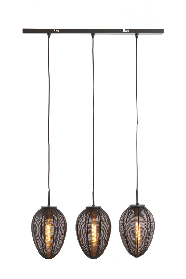 Hanging lamp 3L 80x20x33 cm YAELLE matt black