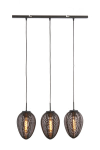 Hanging lamp 3L 80x20x33 cm YAELLE matt black