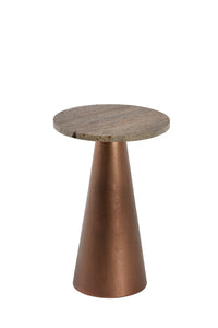 Side table 29x43 cm YNEZ travertine brown+copper