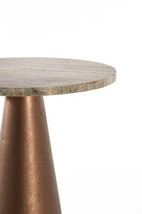 Side table 29x43 cm YNEZ travertine brown+copper