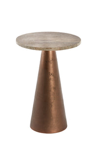 Side table 36x51 cm YNEZ travertine brown+copper