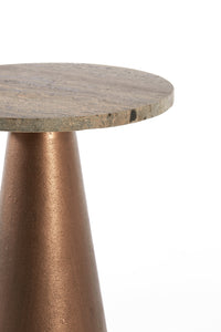 Side table 36x51 cm YNEZ travertine brown+copper