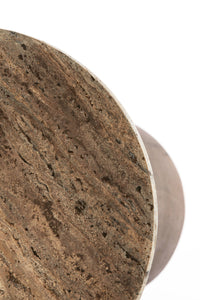 Side table 36x51 cm YNEZ travertine brown+copper