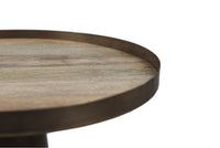 Bijzettafel Fletcher - ø50x47 - Antique gold/bruin - Metaal/mangohout