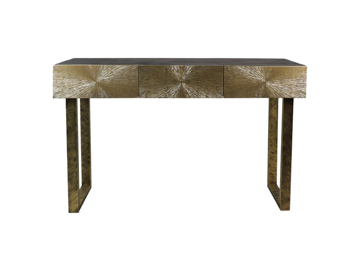 Console tafel - 120x38x75 - Zwart/goud - Metaal