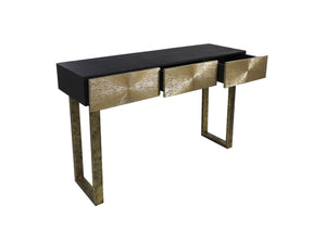 Console tafel - 120x38x75 - Zwart/goud - Metaal