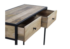 Console tafel Dublin - 100x45x75 - Mangohout/ijzer - Naturel/zwart