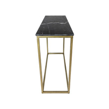 Afbeelding in Gallery-weergave laden, Console tafel Marseille - 100x35x75 - Zwart/goud - Marmer/metaal
