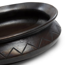 Afbeelding in Gallery-weergave laden, De Burned Ovale Pot Met Patroon - Zwart
