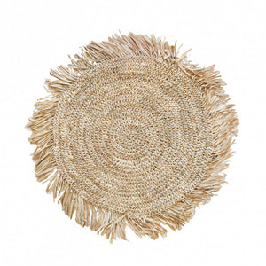 De Fringe Raffia Placemat Rond - Naturel