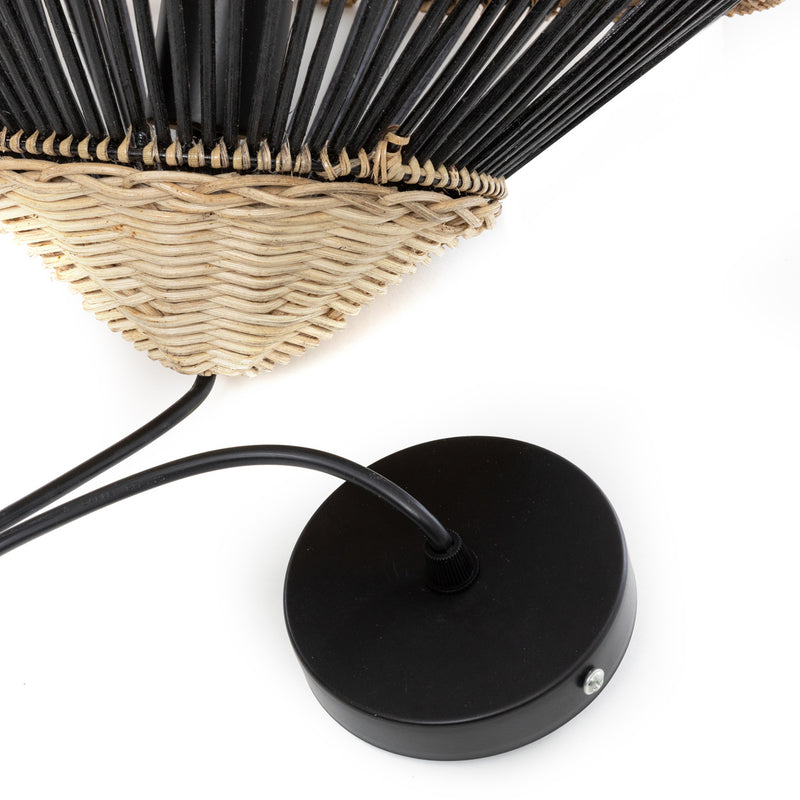 De Striped Hanglamp - Naturel Zwart - M