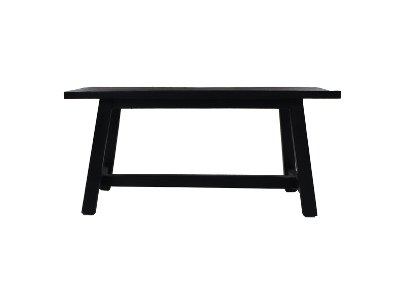 Decoratieve bank Lawas - 100x27x46 - Zwart - Teak