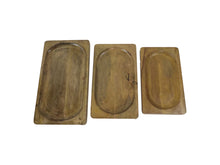 Afbeelding in Gallery-weergave laden, Decorative trays - Natural - Mango wood - Set of 3
