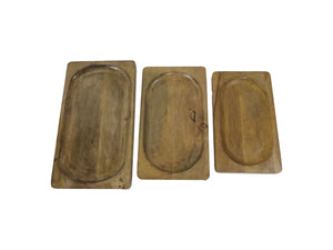 Decorative trays - Natural - Mango wood - Set of 3