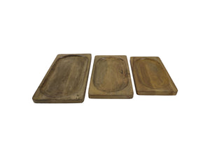 Decorative trays - Natural - Mango wood - Set of 3