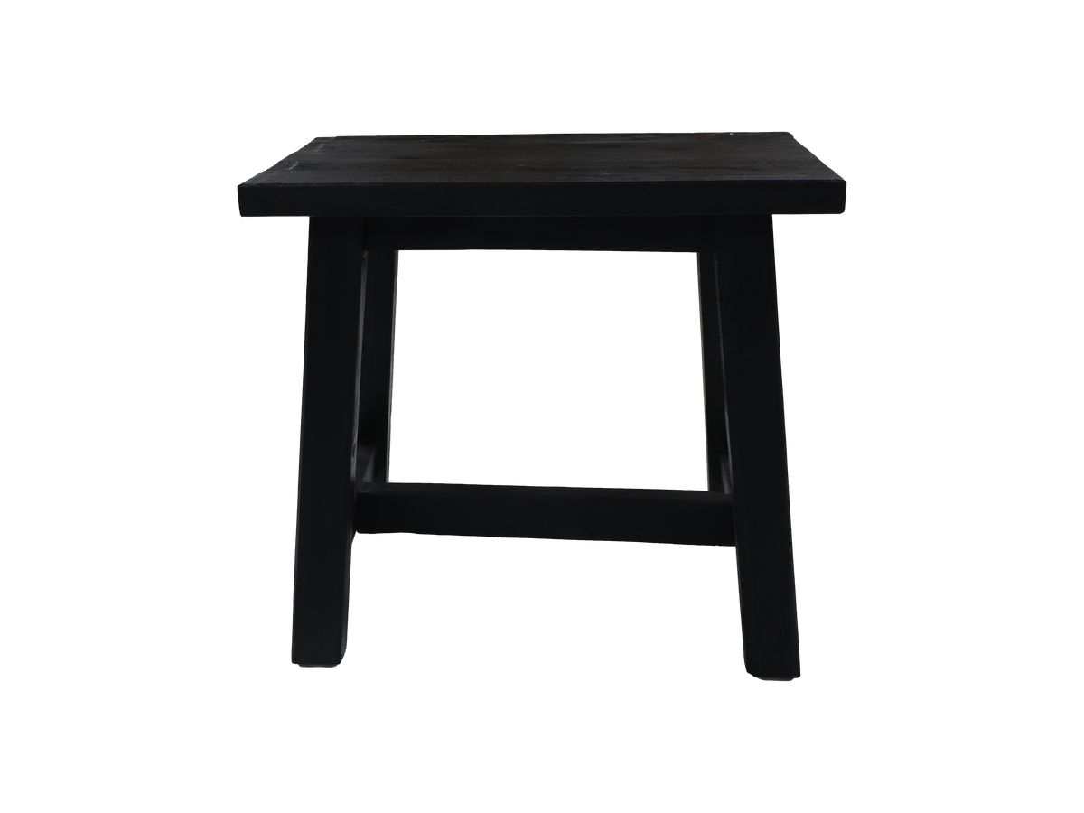 Decoratieve kruk Lawas - 50x27x46 - Zwart - teak