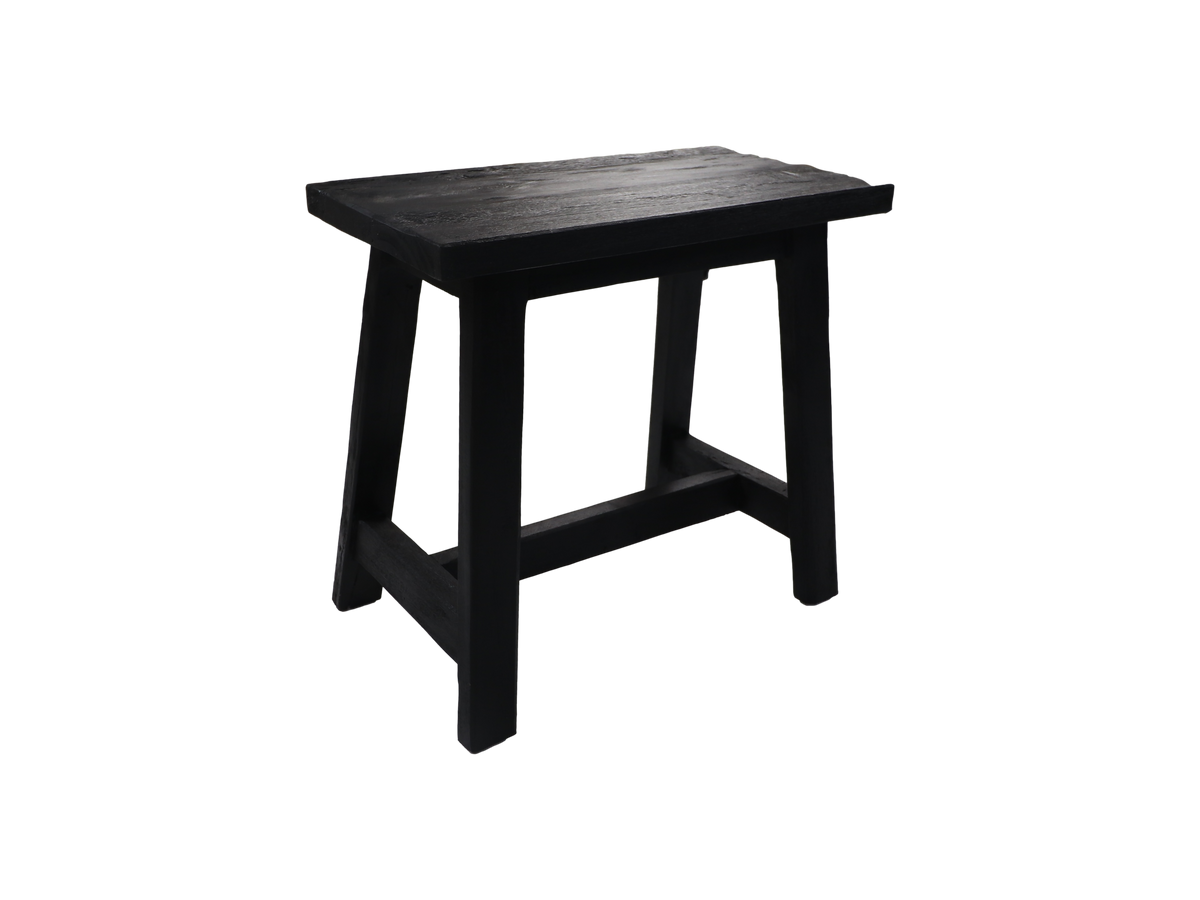 Decoratieve kruk Lawas - 50x27x46 - Zwart - teak