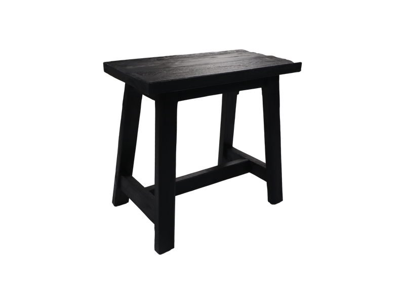 Decoratieve kruk Lawas - 50x27x46 - Zwart - teak