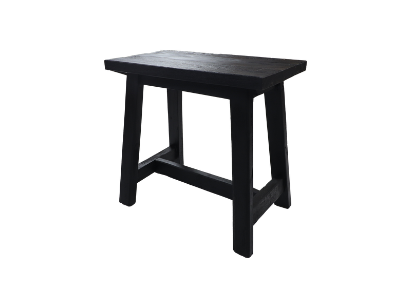 Decoratieve kruk Lawas - 50x27x46 - Zwart - teak