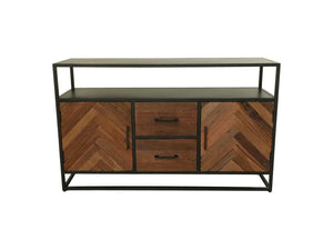 Sideboard Verona 2 door 2 drawers - 140x40x85 - Natural/black - Mango wood/metal