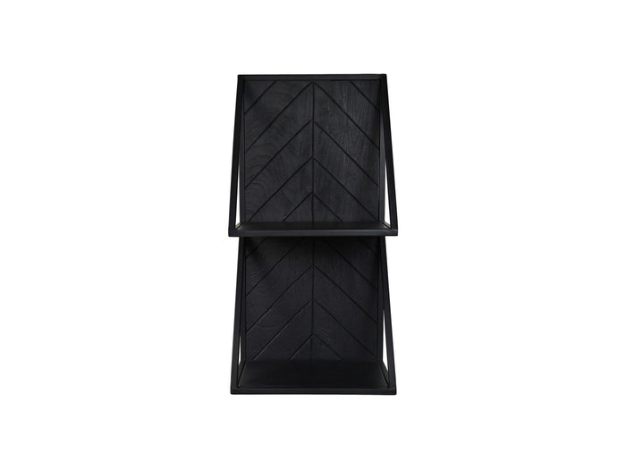 Double wall shelf - 30x20x60 - Black - Mango wood/iron
