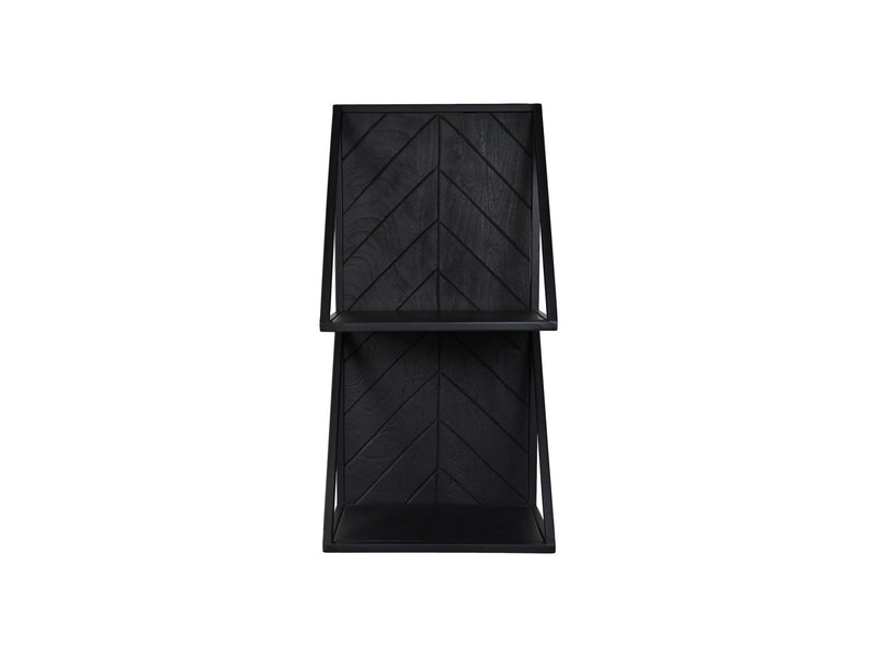 Double wall shelf - 30x20x60 - Black - Mango wood/iron