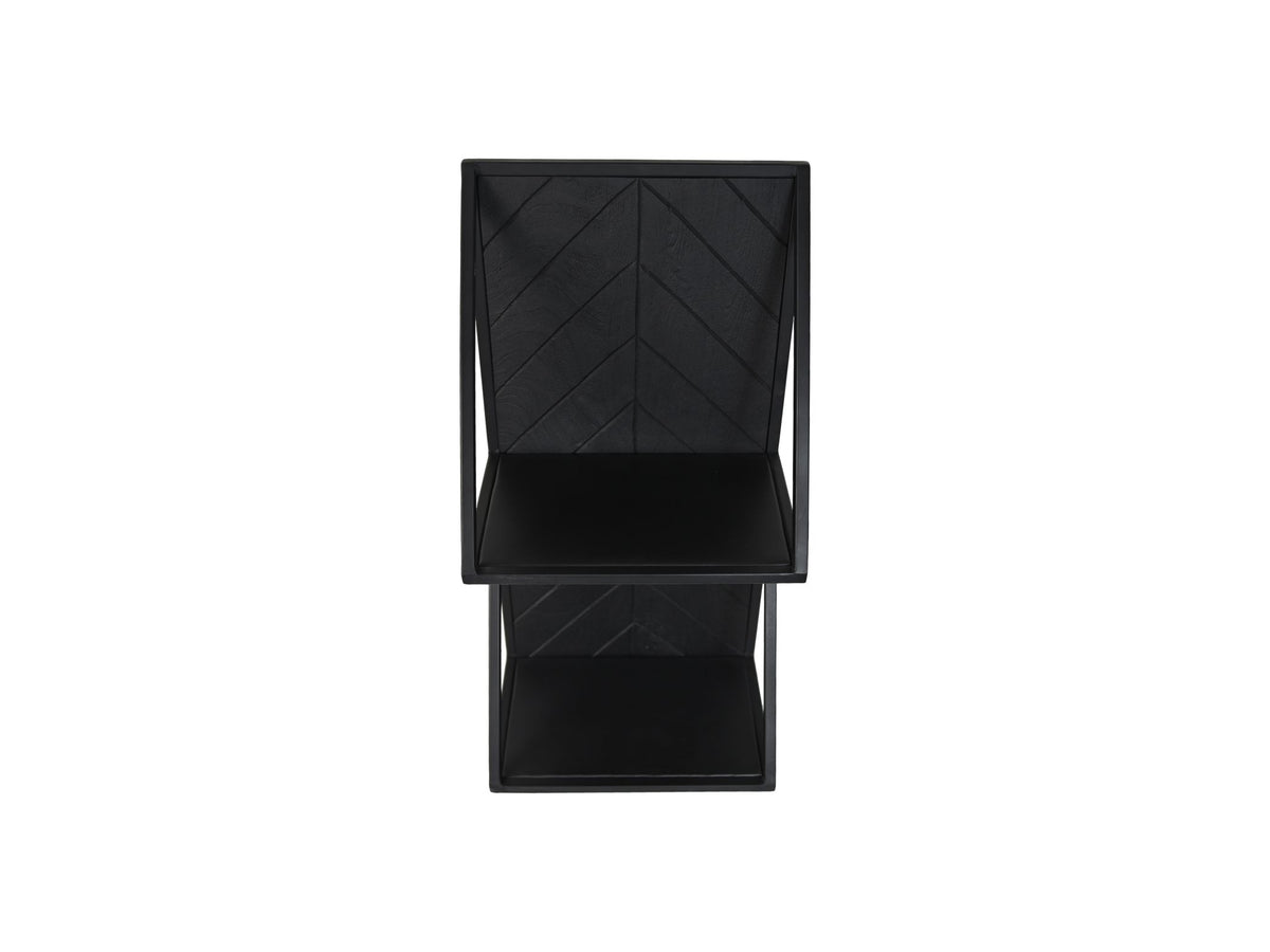 Double wall shelf - 30x20x60 - Black - Mango wood/iron