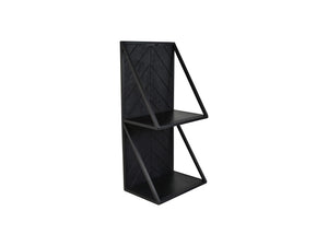 Double wall shelf - 30x20x60 - Black - Mango wood/iron