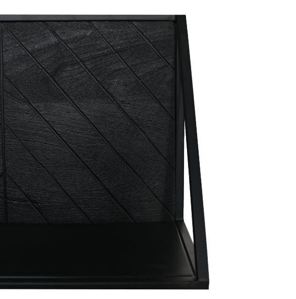 Double wall shelf - 30x20x60 - Black - Mango wood/iron