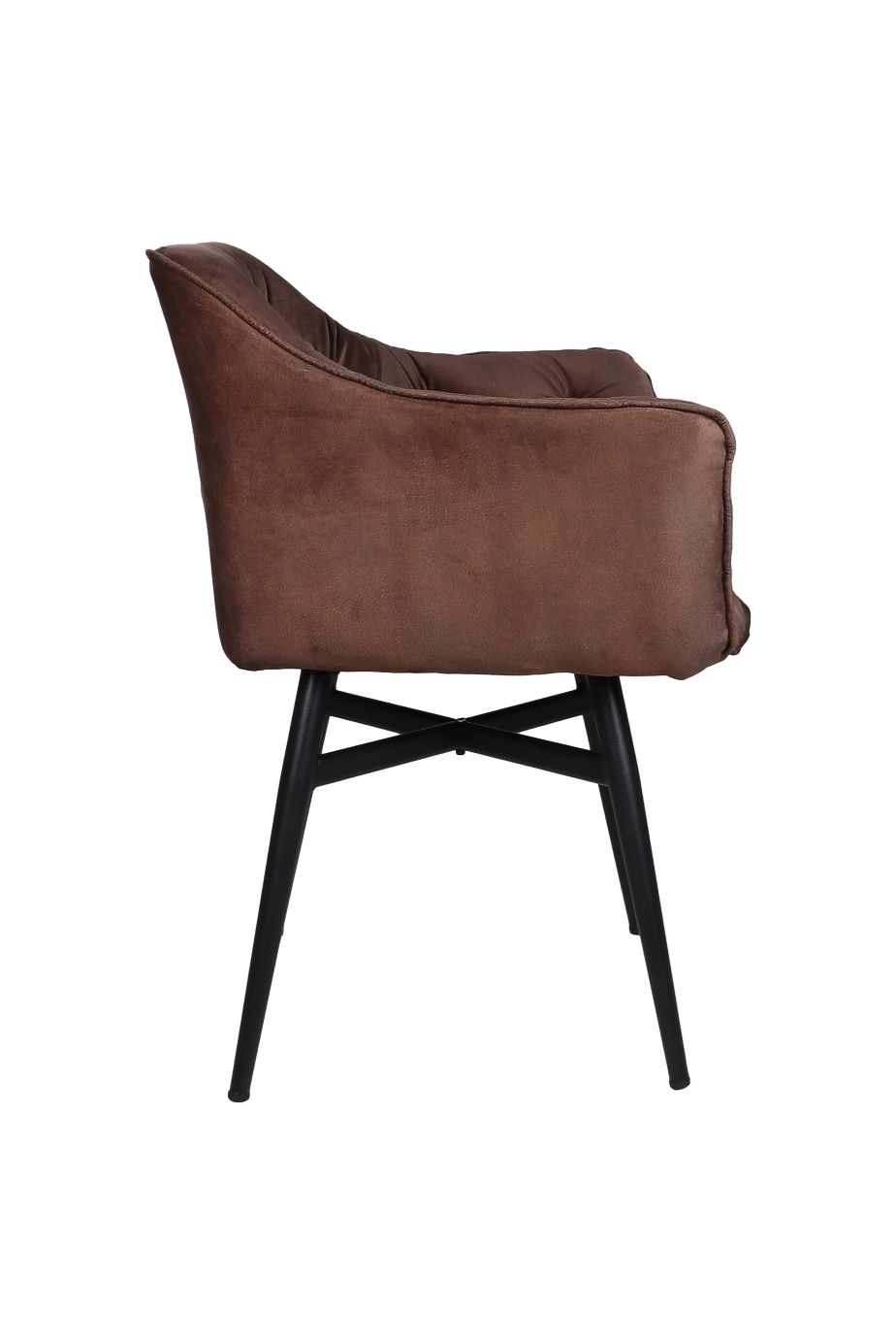 Eetkamerstoel Glendale - 68x61x85 - Cognac bruin - Velours/metaal