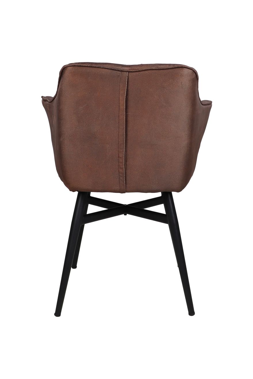 Eetkamerstoel Glendale - 68x61x85 - Cognac bruin - Velours/metaal