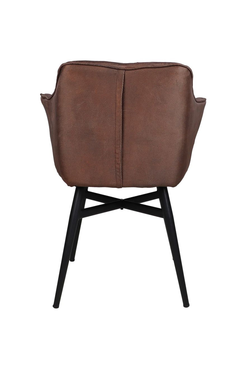 Eetkamerstoel Glendale - 68x61x85 - Cognac bruin - Velours/metaal