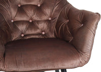 Eetkamerstoel Glendale - 68x61x85 - Cognac bruin - Velours/metaal