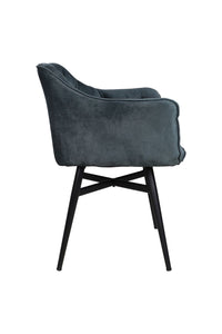 Eetkamerstoel Glendale - 68x61x85 - Niagara blauw - Velours/metaal