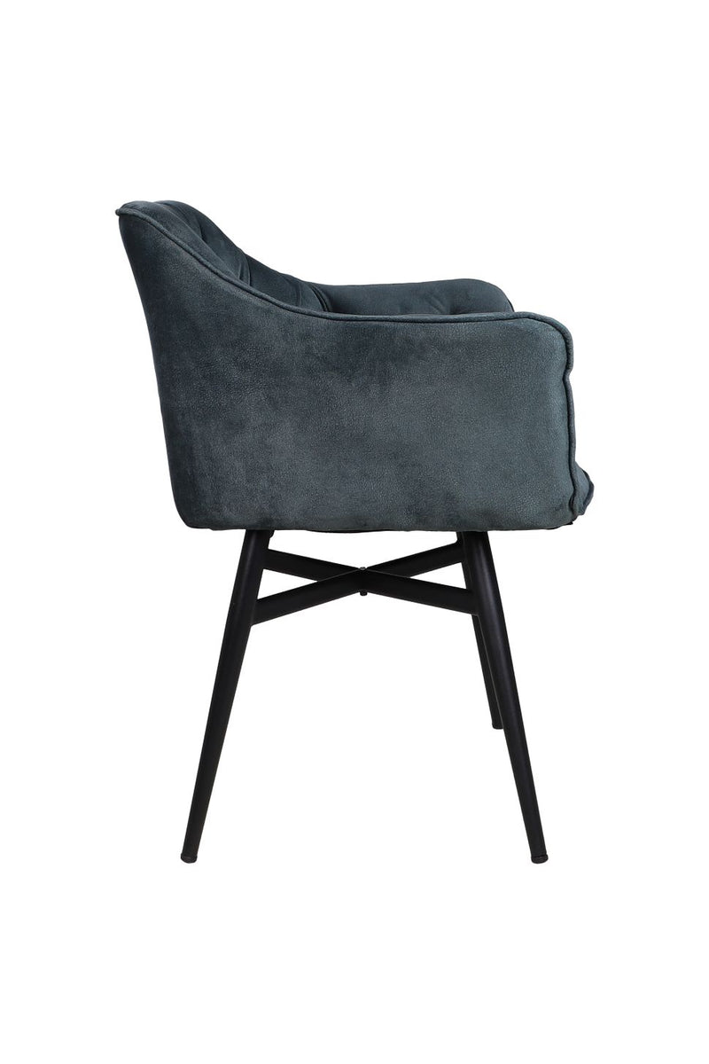 Eetkamerstoel Glendale - 68x61x85 - Niagara blauw - Velours/metaal