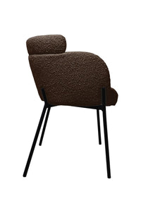 Eetkamerstoel Luca - Espresso - Stof/metaal - Set van 2