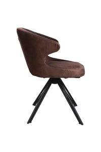 Eetkamerstoel Nashville - 59x60x80 - Cognac bruin - Velours/metaal