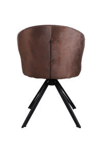 Eetkamerstoel Nashville - 59x60x80 - Cognac bruin - Velours/metaal