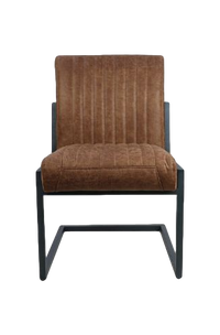 Eetkamerstoel Texas Set van 2 - 55x50x85 - Cognac - Yachtleder/metaal