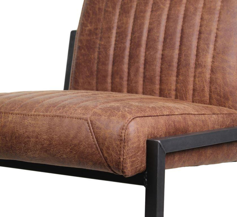 Eetkamerstoel Texas Set van 2 - 55x50x85 - Cognac - Yachtleder/metaal