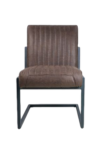 Eetkamerstoel Texas set van 2 - 55x50x85 - Espresso - Yachtleder/metaal